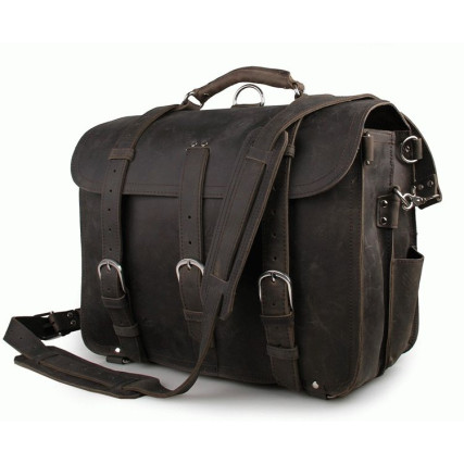 Кожаная дорожная сумка Buffalo Bags 7072J-1 темно-серая – Фото 2