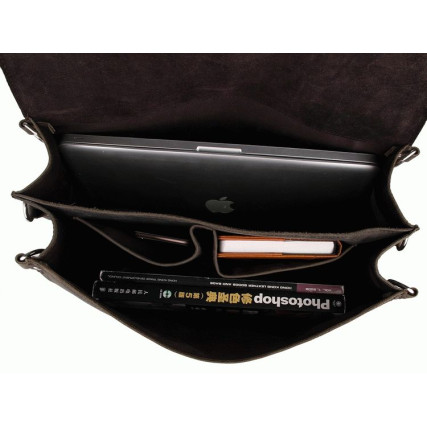 Кожаная дорожная сумка Buffalo Bags 7072J-1 темно-серая – Фото 5