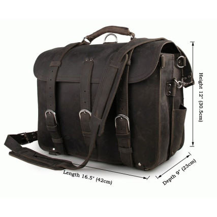 Кожаная дорожная сумка Buffalo Bags 7072J-1 темно-серая – Фото 6
