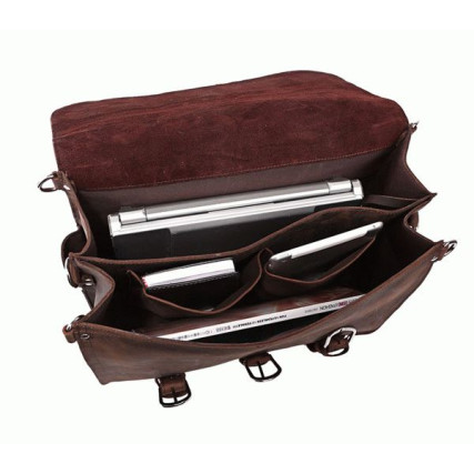 Мужской кожаный портфель 7072R-1 коричневый Buffalo Bags – Фото 6