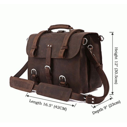 Мужской кожаный портфель 7072R-1 коричневый Buffalo Bags – Фото 7