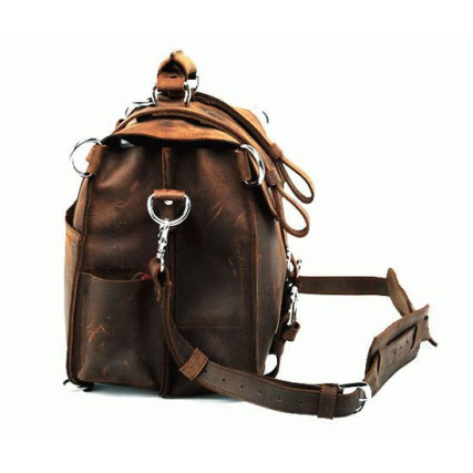 Кожаная дорожная сумка 7072R коричневая Buffalo Bags – Фото 4