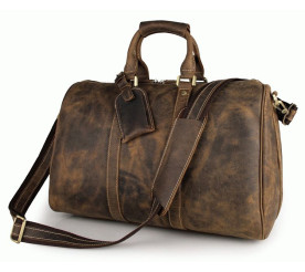 Дорожная кожаная сумка Buffalo Bags 7077B-1  коричневая