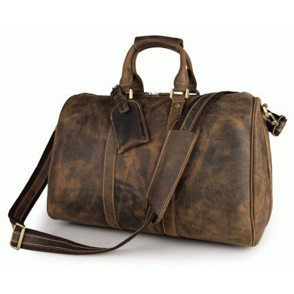 Дорожная кожаная сумка Buffalo Bags 7077B-1  коричневая – Фото 1