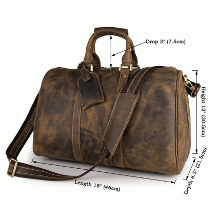 Дорожная кожаная сумка Buffalo Bags 7077B-1  коричневая – Фото 6