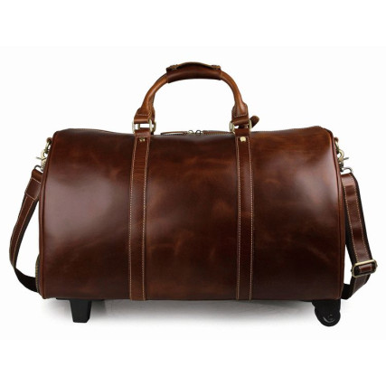 Дорожная кожаная сумка Buffalo Bags 7077LB коричневая – Фото 1