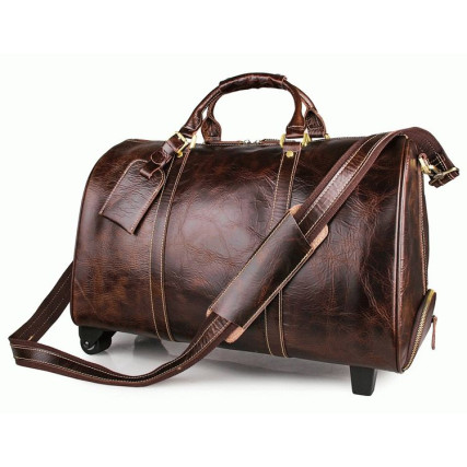 Дорожная кожаная сумка Buffalo Bags 7077LQ коричневая – Фото 2