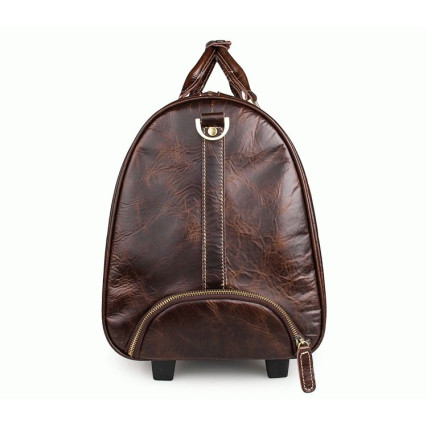 Дорожная кожаная сумка Buffalo Bags 7077LQ коричневая – Фото 3