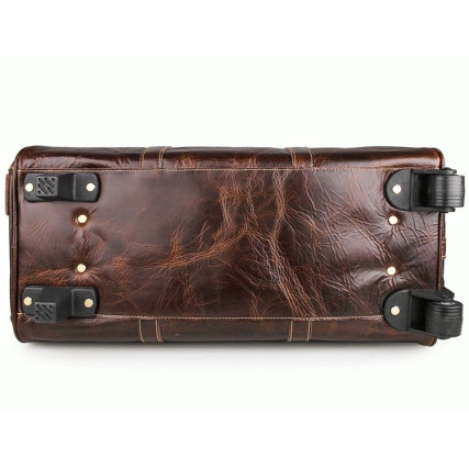 Дорожная кожаная сумка Buffalo Bags 7077LQ коричневая – Фото 4