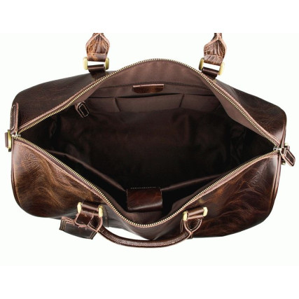 Дорожная кожаная сумка Buffalo Bags 7077LQ коричневая – Фото 5
