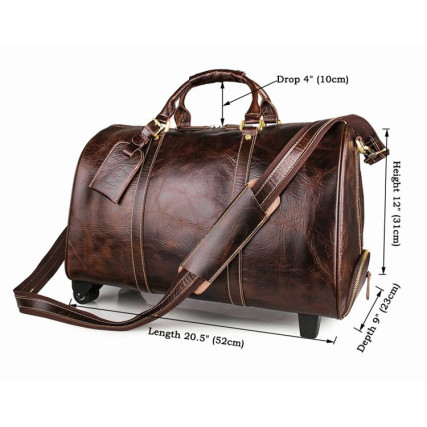Дорожная кожаная сумка Buffalo Bags 7077LQ коричневая – Фото 6