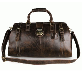 Дорожная кожаная сумка Buffalo Bags 7281C коричневая
