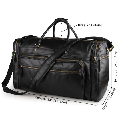 Дорожная кожаная сумка Buffalo Bags черная 7317-1A – Фото 7