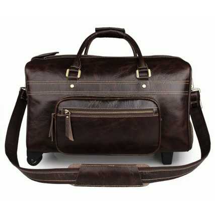 Дорожная кожаная сумка Buffalo Bags 7317C коричневая – Фото 1