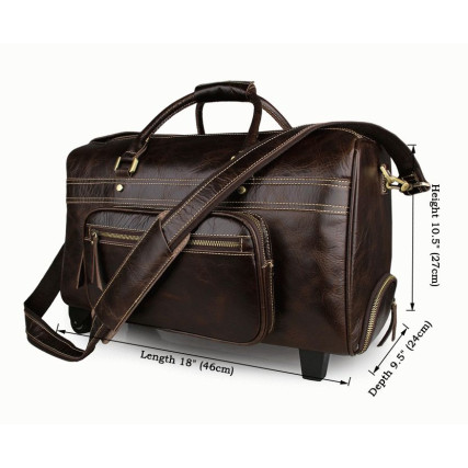 Дорожная кожаная сумка Buffalo Bags 7317C коричневая – Фото 6