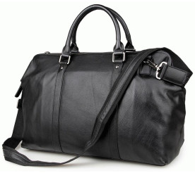 Вместительная кожаная сумка Buffalo Bags черная 7322A