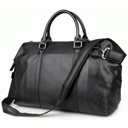 Вместительная кожаная сумка Buffalo Bags черная 7322A – Фото 1