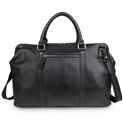 Вместительная кожаная сумка Buffalo Bags черная 7322A – Фото 2
