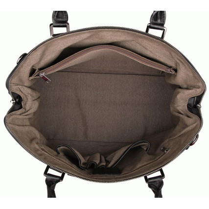 Вместительная кожаная сумка Buffalo Bags черная 7322A – Фото 5
