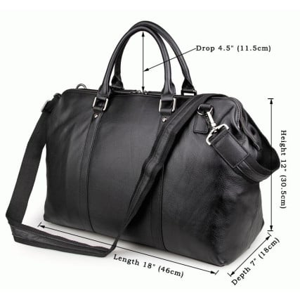Вместительная кожаная сумка Buffalo Bags черная 7322A – Фото 6
