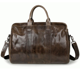 Вместительная кожаная сумка Buffalo Bags коричневая 7324B