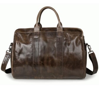 Вместительная кожаная сумка Buffalo Bags коричневая 7324B