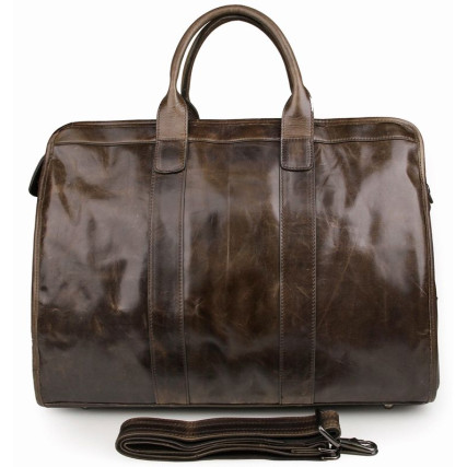 Вместительная кожаная сумка Buffalo Bags коричневая 7324B – Фото 2