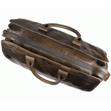 Вместительная кожаная сумка Buffalo Bags коричневая 7324B – Фото 4