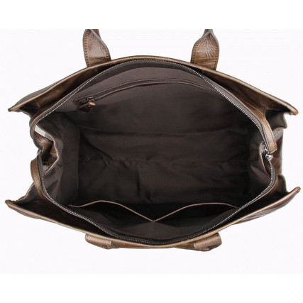 Вместительная кожаная сумка Buffalo Bags коричневая 7324B – Фото 5