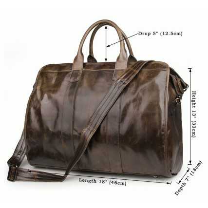 Вместительная кожаная сумка Buffalo Bags коричневая 7324B – Фото 6