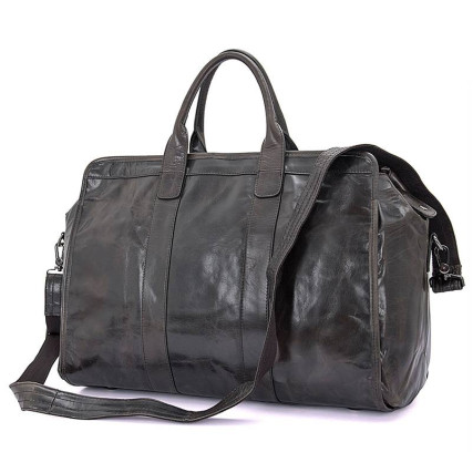 Вместительная кожаная сумка Buffalo Bags серая 7324J – Фото 1