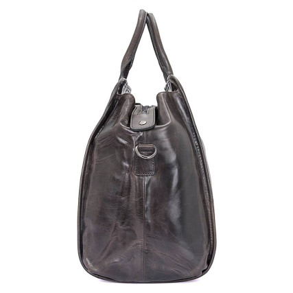 Вместительная кожаная сумка Buffalo Bags серая 7324J – Фото 3