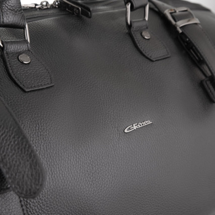 Дорожная кожаная сумка Giorgio Ferretti (Италия) черная GF107black – Фото 4