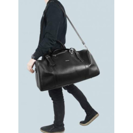 Дорожная кожаная сумка Giorgio Ferretti (Италия) черная GF107black – Фото 6