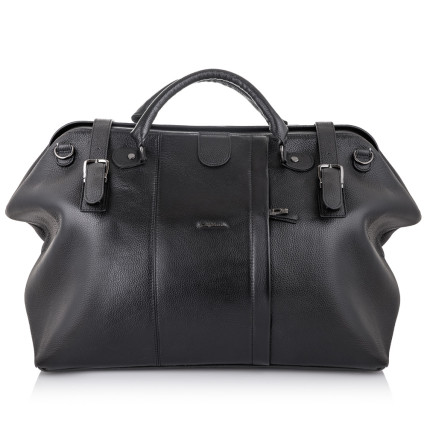 Дорожная кожаная сумка Giorgio Ferretti (Италия) черная GF820black – Фото 2