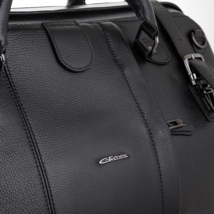 Дорожная кожаная сумка Giorgio Ferretti (Италия) черная GF820black – Фото 4