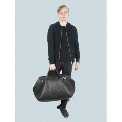 Дорожная кожаная сумка Giorgio Ferretti (Италия) черная GF820black – Фото 6
