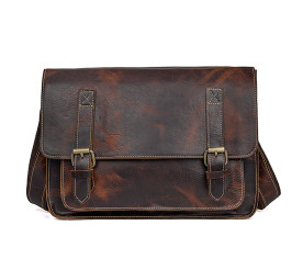 Мужской кожаный мессенджер Buffalo Bags коричневый 1037Q