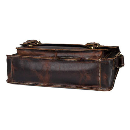 Мужской кожаный мессенджер Buffalo Bags коричневый 1037Q – Фото 4