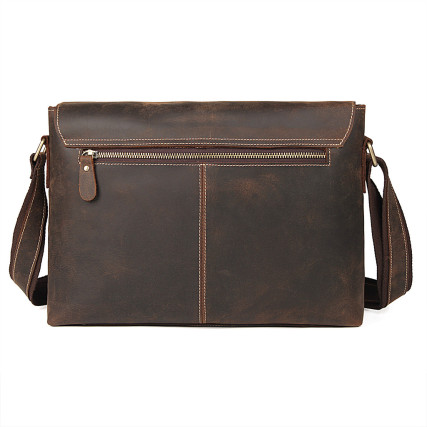 Кожаный винтажный портфель Buffalo Bags коричневый 1038R – Фото 3