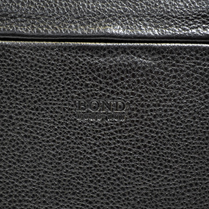 Черный мужской кожаный портфель для ноутбука BOND 1095-281 – Фото 5
