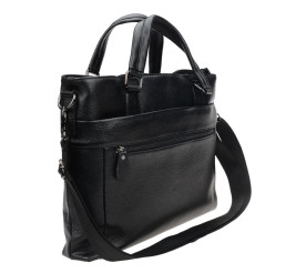 Мужская кожаная сумка Borsa Leather черная 10t098-black