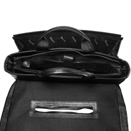 Мужской кожаный портфель сумка DESISAN черный 1315-01 – Фото 4