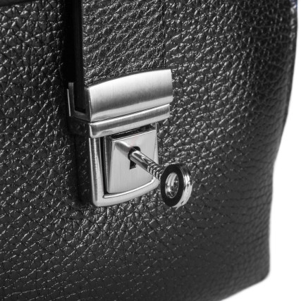 Мужской кожаный портфель сумка DESISAN черный 1315-01 – Фото 6