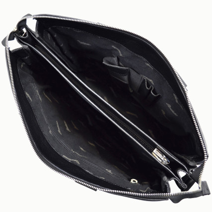 Мужской кожаный портфель Desisan черный 1341-011 – Фото 4