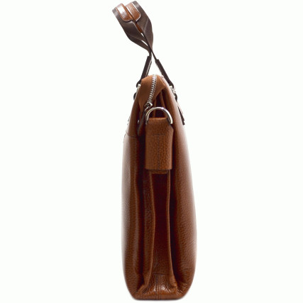 Мужской кожаный портфель Desisan светло-коричневый 1341-015 – Фото 3