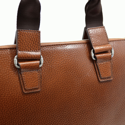 Мужской кожаный портфель Desisan светло-коричневый 1341-015 – Фото 5