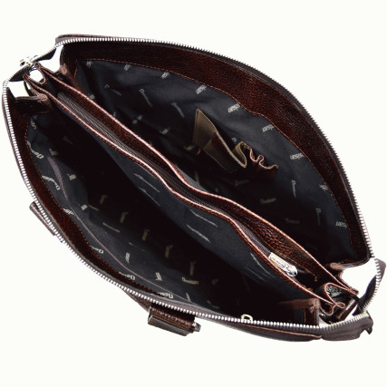 Мужской кожаный портфель Desisan коричневый 1341-019 – Фото 3