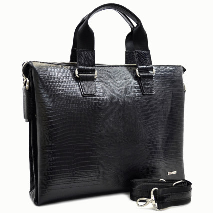 Мужской кожаный портфель Desisan 1341-143 черный – Фото 5