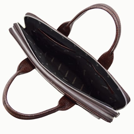 Мужской кожаный портфель Desisan коричневый 1348-019 – Фото 4